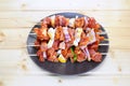 Pork kebabs. Royalty Free Stock Photo