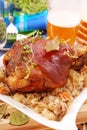 Pork knuckle baked with beer Royalty Free Stock Photo