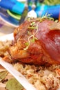 Pork knuckle baked with beer Royalty Free Stock Photo