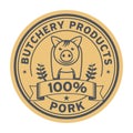 Pork label or butchery sign