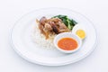 Pork Leg Stew with Rice (Kao Ka Moo) Royalty Free Stock Photo