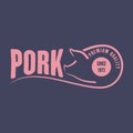 Pork logo, label, or poster for butcher shop