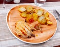 Pork loin chops served with potatoes Royalty Free Stock Photo