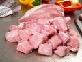 Pork Meat - Goulash on a Butcher Board Royalty Free Stock Photo