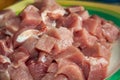 Pork meat pieces