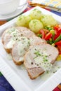 Pork meat with vegetables