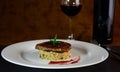 Pork medallion with risotto. Royalty Free Stock Photo