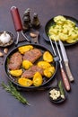 Pork with peach and rosemary