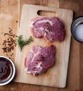 Pork with pepper and rosemary prepare for grill