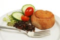 Pork pie and salad Royalty Free Stock Photo