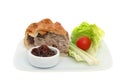 Pork pie and salad Royalty Free Stock Photo