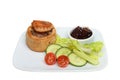 Pork pie and salad Royalty Free Stock Photo