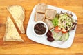 Pork pie salad and bread Royalty Free Stock Photo