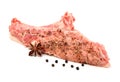 Pork rib with ground pepper isolated on white Royalty Free Stock Photo