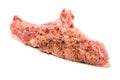 Pork rib with ground pepper isolated on white Royalty Free Stock Photo