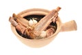 Pork Rib Soup Cooked In A Claypot Royalty Free Stock Photo