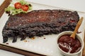 Pork ribs with barbecue sauce slow roasted for 8 hours Royalty Free Stock Photo