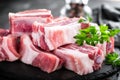 Pork ribs, raw meat Royalty Free Stock Photo