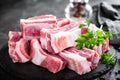 Pork ribs, raw meat Royalty Free Stock Photo