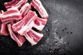 Pork ribs, raw meat Royalty Free Stock Photo