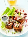 Pork ribs with soy sauce and beer Royalty Free Stock Photo