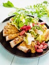 Pork ribs with veggies and herbs Royalty Free Stock Photo