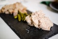 Pork Rillettes with cornichons Royalty Free Stock Photo
