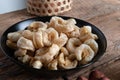 Pork rinds also known as chicharon or chicharrones , kab moo Royalty Free Stock Photo