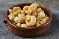 Pork rinds in a bowl