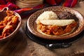 Chicharron guisado Taco Mexican Food Royalty Free Stock Photo