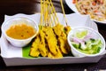 Pork satay,Grilled pork served with peanut sauce or sweet and so