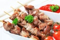 Pork skewers Royalty Free Stock Photo