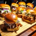Pork Sliders with Pulled Meat. Generative AI