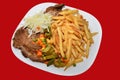 Pork steak and fries menu, fast-food