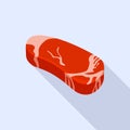 Pork steak icon, flat style