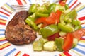 Pork steak and vegetables