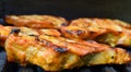 Pork steaks on a grill Royalty Free Stock Photo