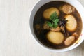 Pork stew with eggs in bowl Royalty Free Stock Photo