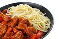 Pork stew with pasta Royalty Free Stock Photo