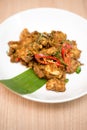 Pork stir fried with thai herbs.