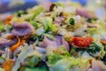 Pork stir fried with variety of vegetables for serve in the buffet party Royalty Free Stock Photo