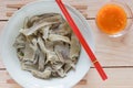 Pork stomach porridge with sauce Royalty Free Stock Photo