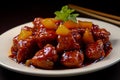 Pork in sweet and sour sauce. Traditional Chinese dishes