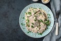 Pork tenderloin in horseradish sauce Royalty Free Stock Photo