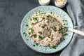 Pork tenderloin in horseradish sauce Royalty Free Stock Photo