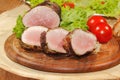 Pork tenderloin, pork medallions, grilled, pork, meat, bacon Royalty Free Stock Photo