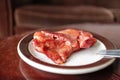 Pork tocino on antique plate Royalty Free Stock Photo
