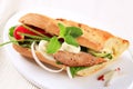 Pork and vegetable sandwich