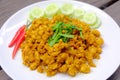Pork with yellow curry paste