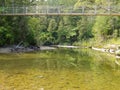 Pororai River swing bridge West Coast New Zealand Royalty Free Stock Photo